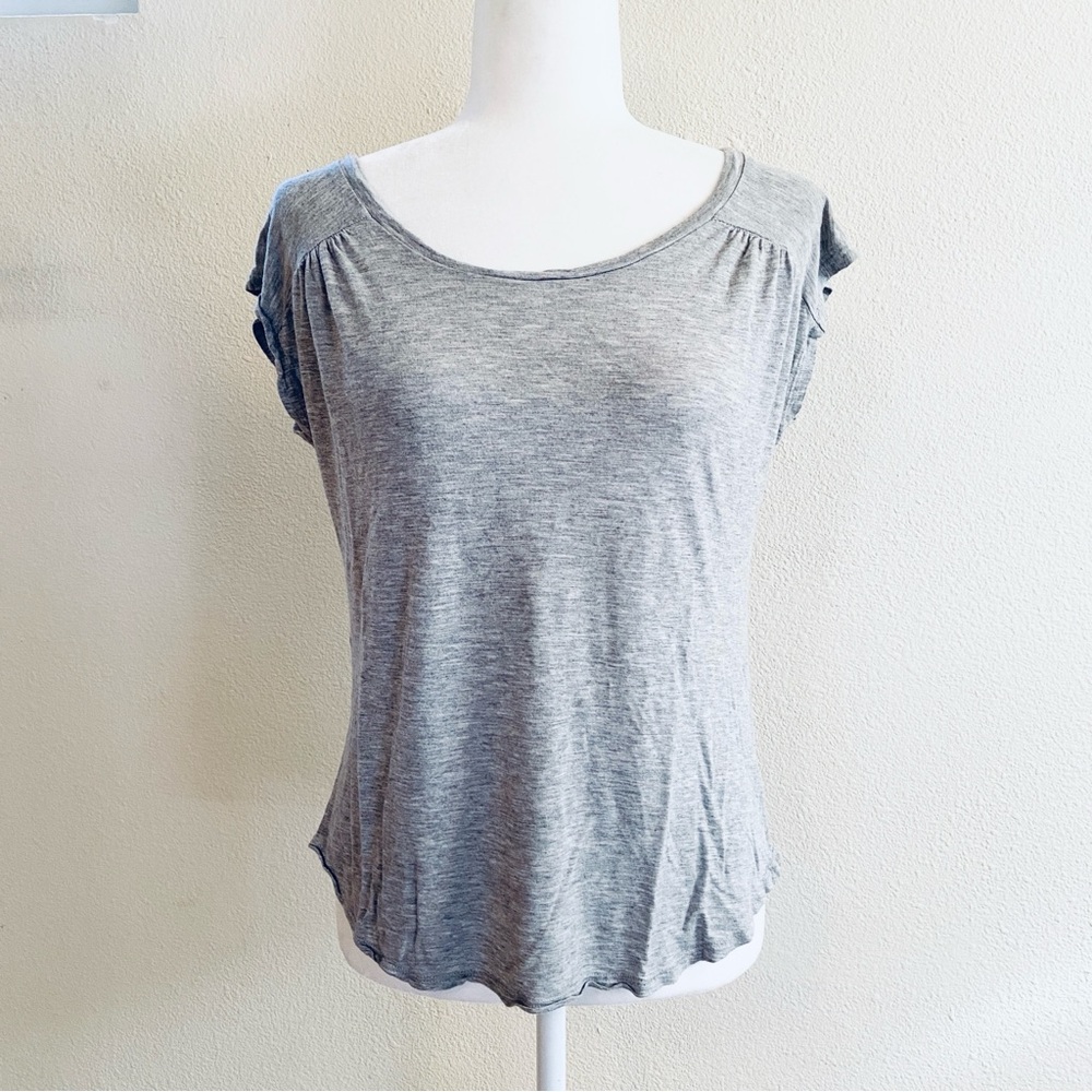 Gap Cap-sleeve Scoop Neck Gray Tee